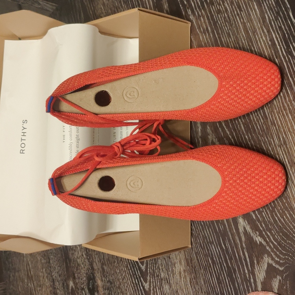 Rothy's The Square Wrap Red Flats